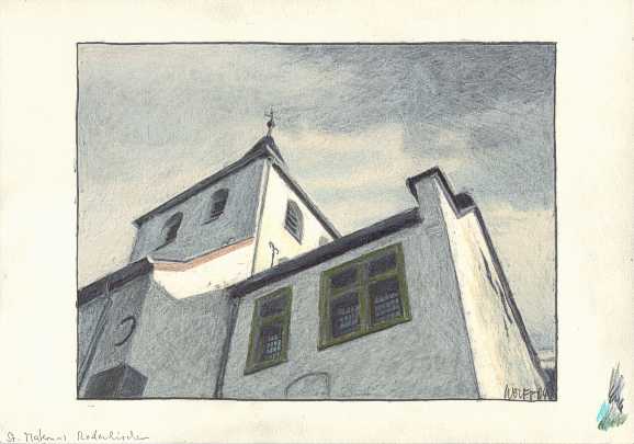 St. Maternus, Köln-Rodenkirchen - Zeichnung von Jojo Wolff